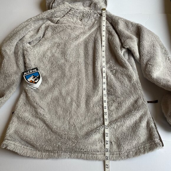 NEW KUHL Women's Flight Jacket Fleece Zip Up Pockets Hooded Stone Size Large - Picture 14 of 15